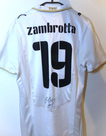 Away, Italia 2008, Zambrotta signé, maillot football signé