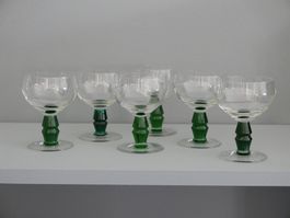 6 STÜCK ALTE WEINGLÄSER RÖMER GEEICHT 2 DL 1954