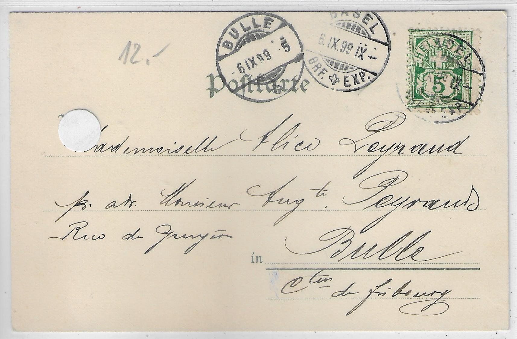 Cartoline postali: Kleines modisches Mädchen - Litho 1899 – Usato da Ettingen venduto da Kartenplanet 1