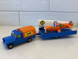 Corgi Land Rover et Avion et Remorque Vintage Orange Bleu