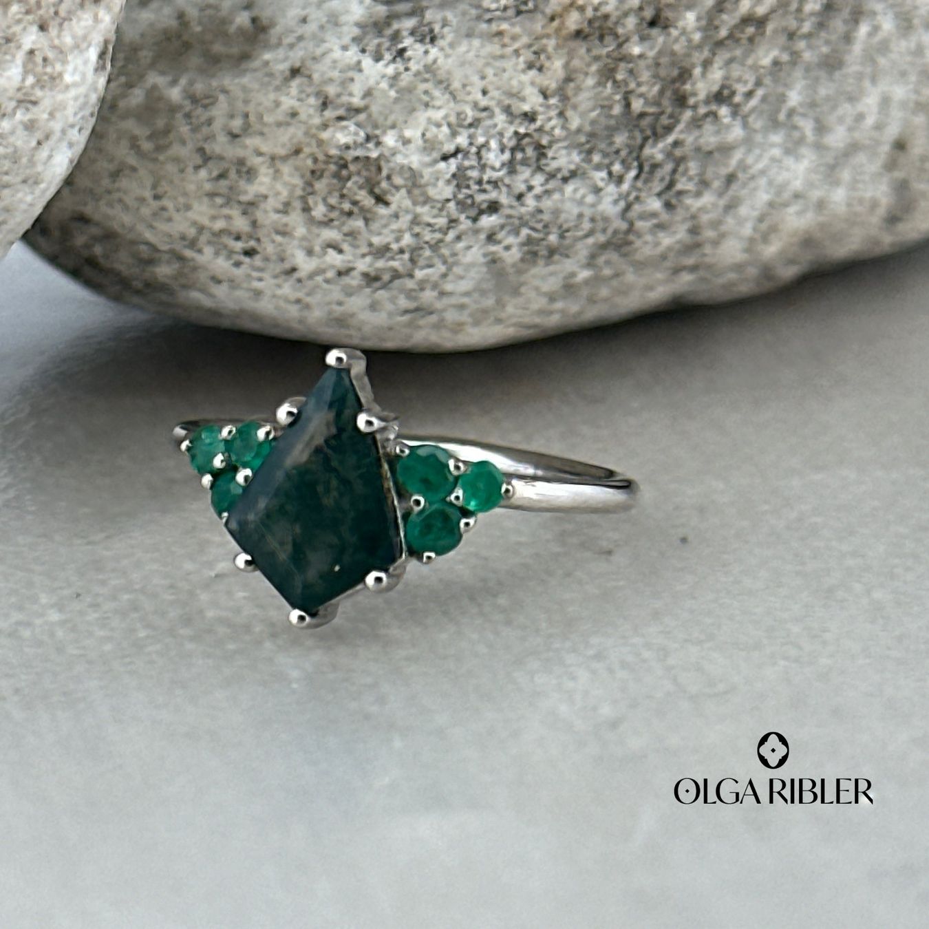 Olga Ribler Anelli: Dendriten Achat Silber Ring 925 mit Grösse 52 – Nuovo (secondo la descrizione) da Luzern venduto da Schmuckoutlet 1
