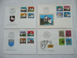 Pro Patria 1977 - 1980 4 FDC SBK B174 - B189