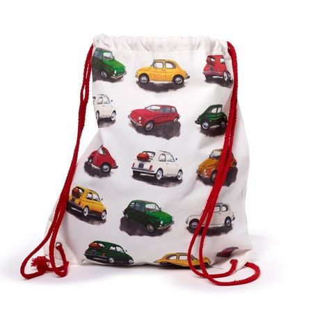 Fiat 500 Rückentasche Sportsack Turnbeutel  Baumwolle NEU