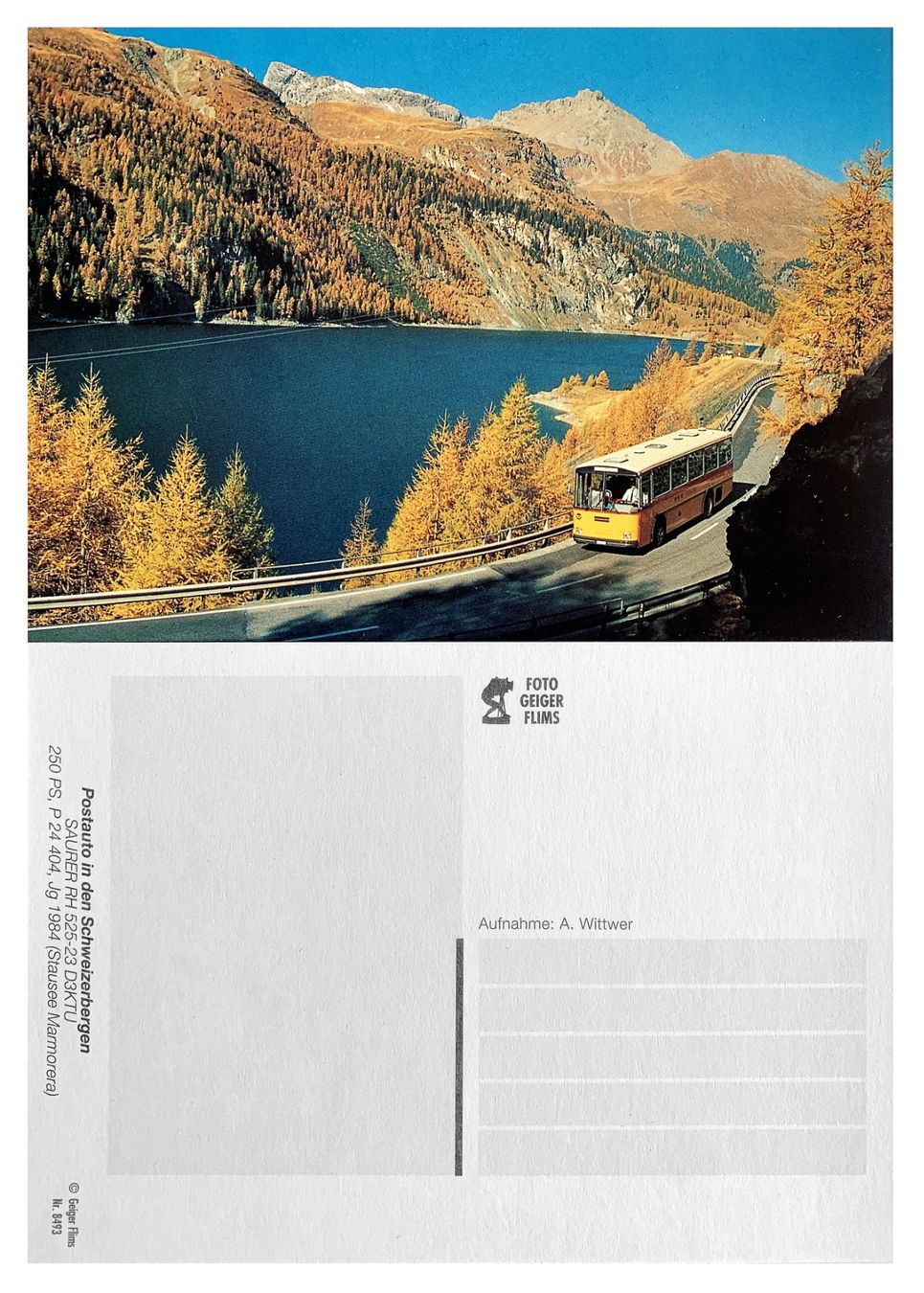 Ansichtskarten: Marmorera Surses Oberhalbstein Postauto Saurer RH525 P24404 – Neu (gemäss Beschreibung) aus Bern von AWiBe