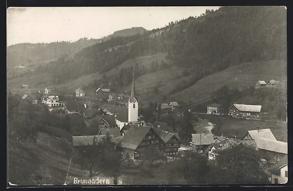 Ansichtskarten: AK Brunnadern, Panorama mit Kirche – Gebraucht aus Berlin von bartko-reher