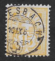 Ziffermuster 15 Rp.gelb Nr.63A St.Diesbach