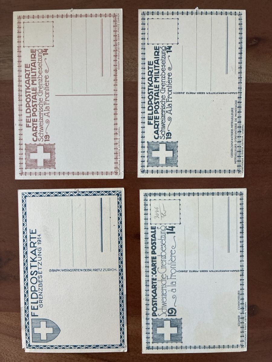 Cartoline postali: 14 Ansichtskarten Schweiz vom Militär Moos Karten CH – Usato da Oftringen venduto da Cla.vD.74 5