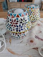 2 Handgemachte Mosaiklampen