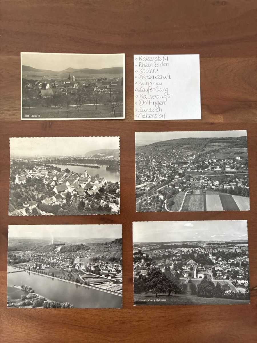 Cartoline postali: 10 Ansichtskarten Schweiz Luftaufnahmen vom Kt. Aargau  – Usato da Oftringen venduto da Cla.vD.74