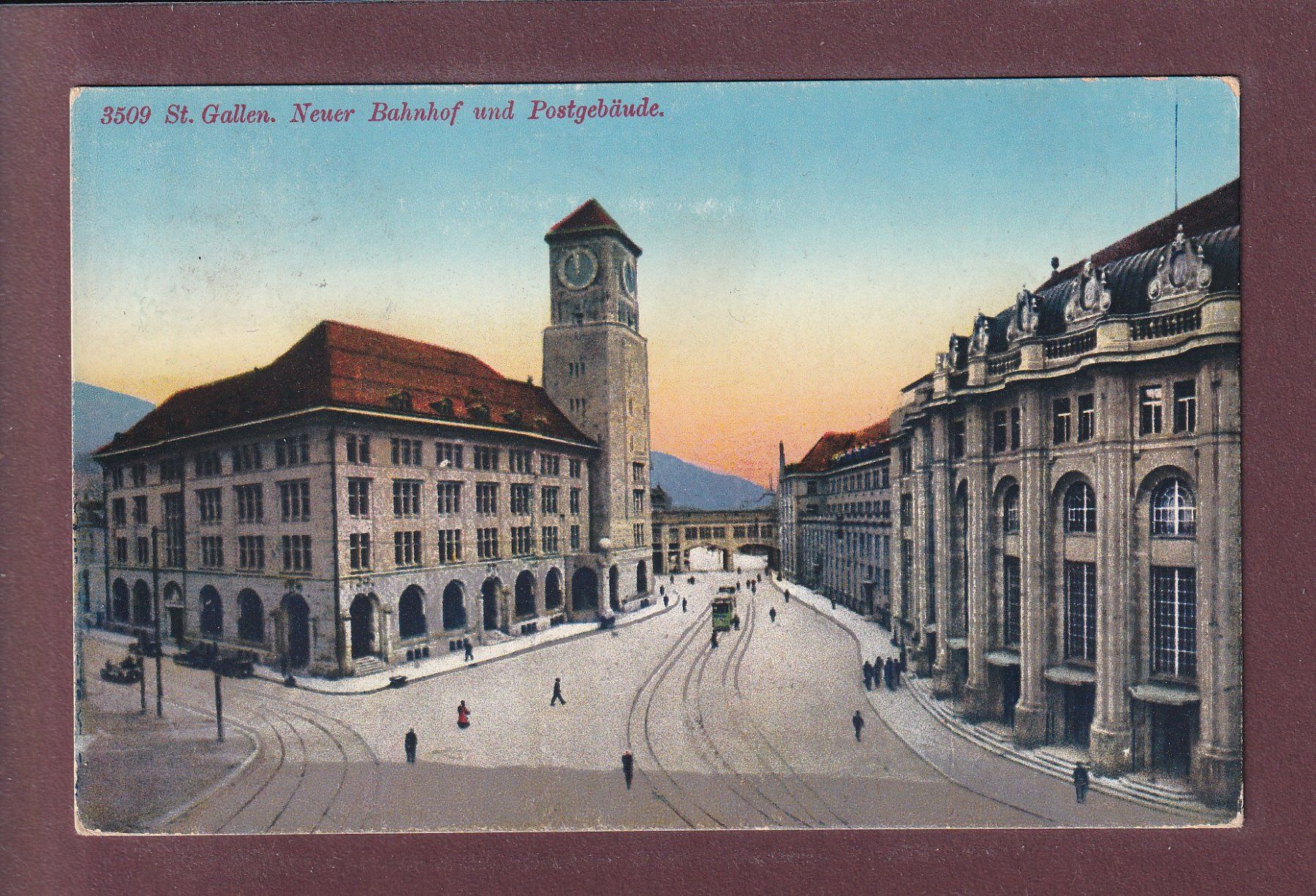 Cartoline postali: ST. GALLEN - Bahnhof - Postgebäude - 1929 – Usato da Pully venduto da nicecards