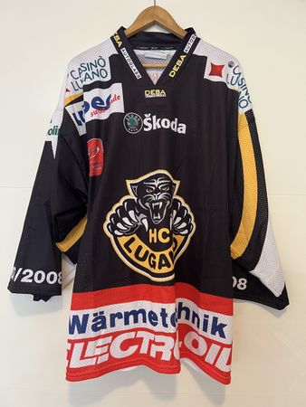 HC Lugano Maglia Originale 2007/08 Nera Vintage XL
