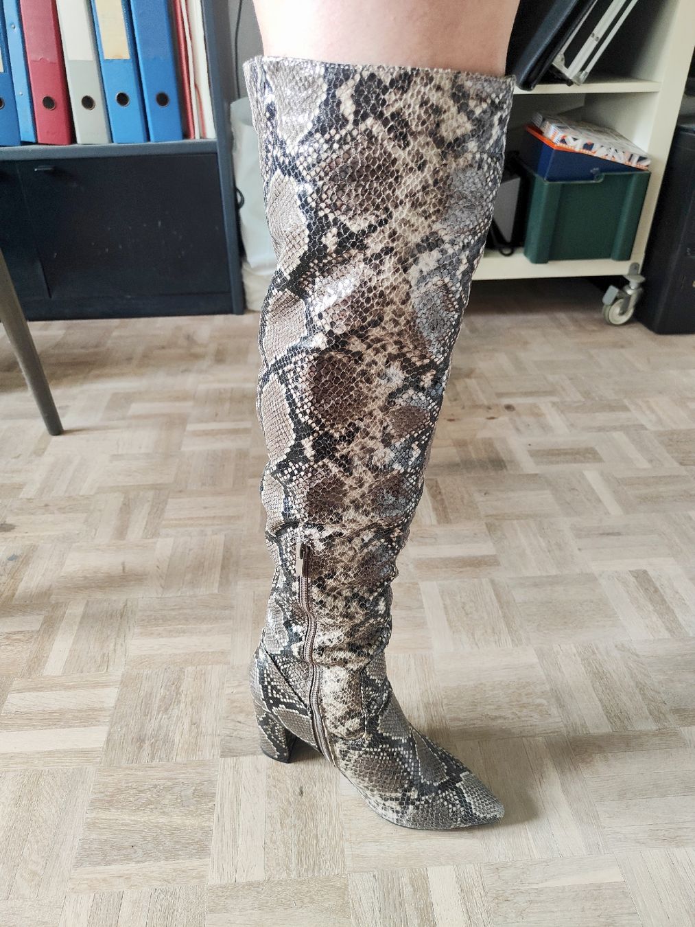 Damenschuhe: Stivali sopra il ginocchio con stampa pitone – Gebraucht aus Morbio Inferiore von isa_nl66