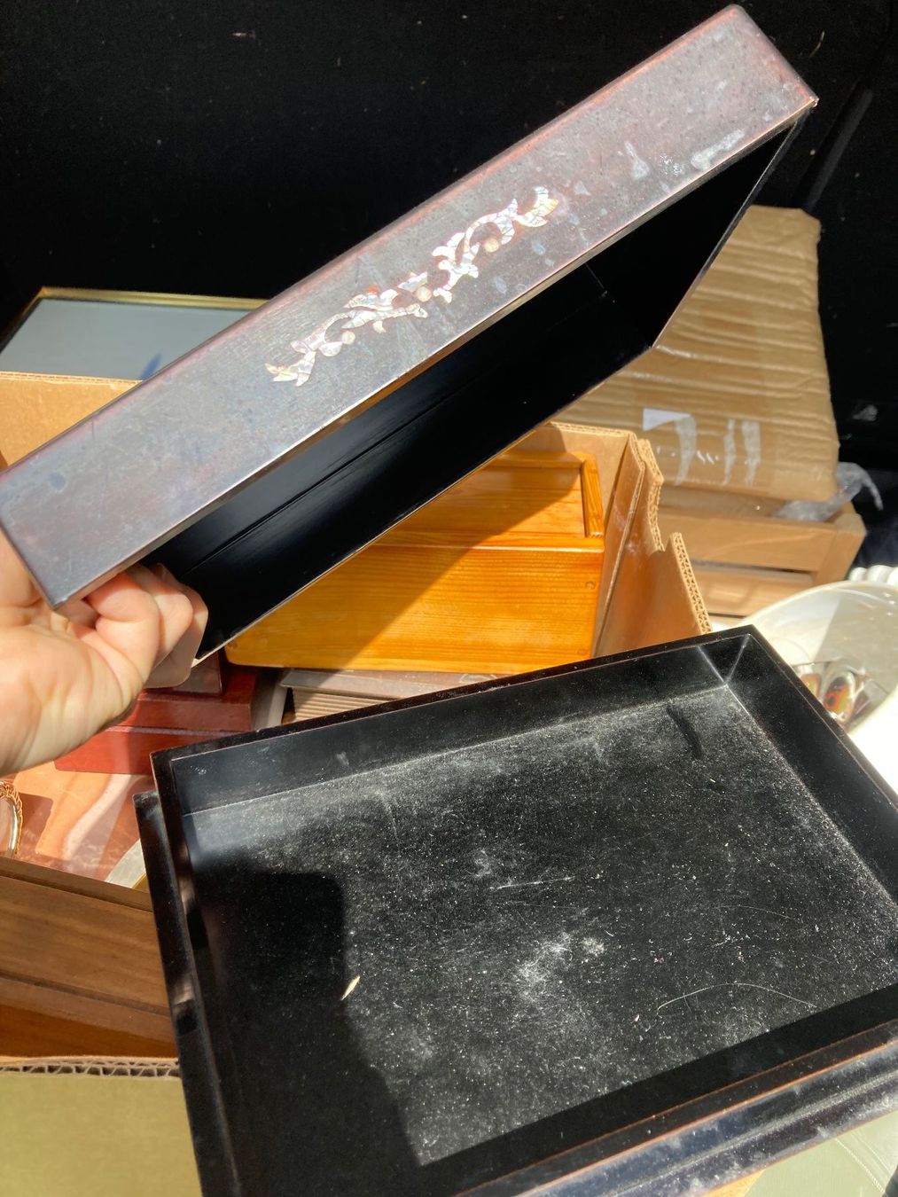 Barattoli: Boite ancienne nacre Perlmutt Kaste Box bijoux – Usato da St-Cierges venduto da LeRegain 4