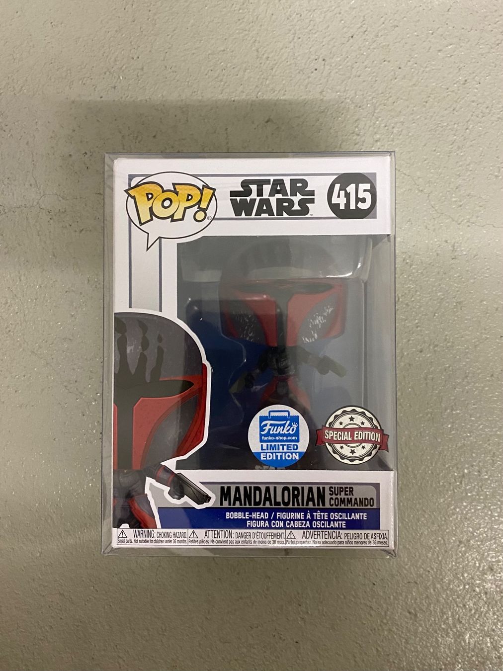 Star Wars Statuette: Funko Pop! Star Wars Mandalorian Super Commando Nr. 415 – Usato da Adlikon b.Regensdf venduto da sof_v82f