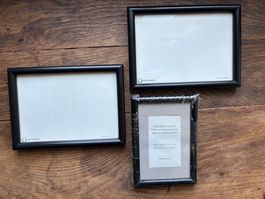 3 Vintage schwarz Holz Bilderrahmen