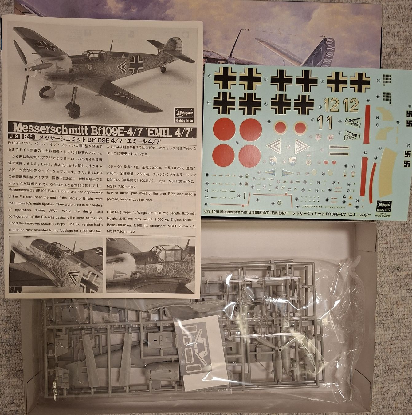 Kit di modellismo & Modellini statici: Hasegawa 1:48 Bf-109E-4/7 – Nuovo e nell'imballaggio originale da Laupen BE venduto da hei_prs6 2