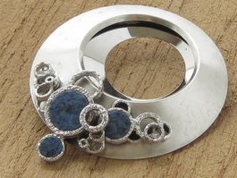 markanter Vintage Anhänger Silber 925 Modernist Lapislazuli