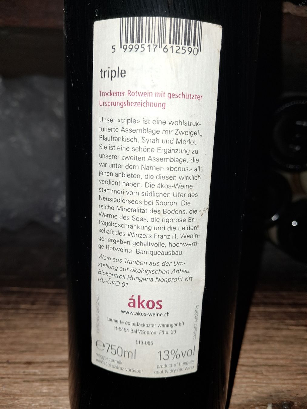 Wein: Ákos Triple de Sopron 2011 – Neu und originalverpackt aus Le locle von juliensaran 3