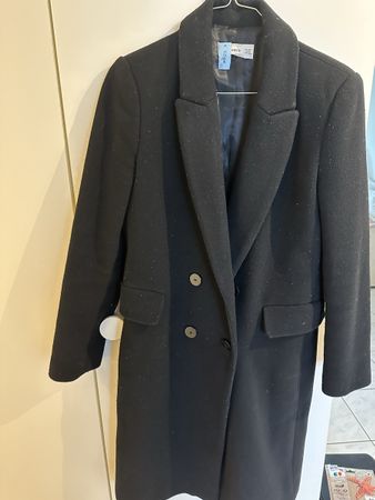 Chic MNG Black Wool Coat - Size S - Perfect for Autumn/Winte