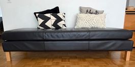 Sitzbank Leder schwarz, 3erSofa