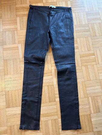 Sandro black leather trousers