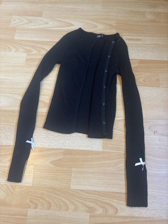 Missue Cardigan schwarz mit Schleifen Grösse XS 34