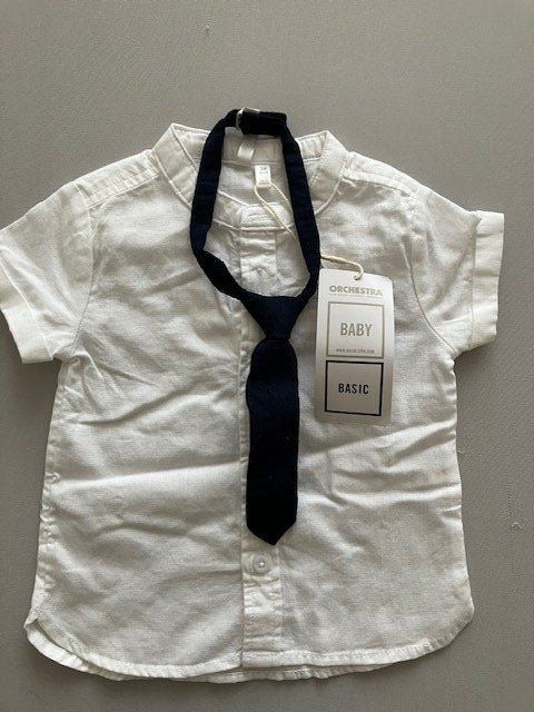 Camicie, Top & T-shirt: Chemise Orchestra bébé 3 mois neuve + cravate – Nuovo e nell'imballaggio originale da Gampelen venduto da Mari60