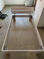 Hasena Bettgestell 120×200 cm–Massivholz Buche weiss lasiert