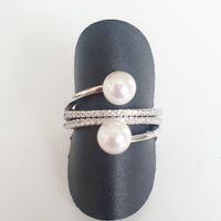 Elegante Silberring 925  mit  Perlen, 17.5mm Neu