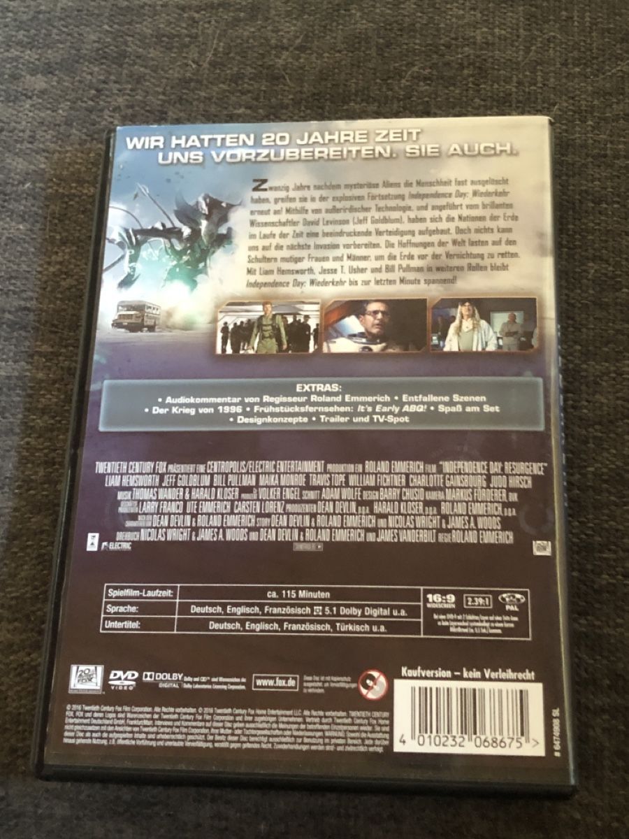 Tutti i DVDs: DVD, INDEPENDENCE DAY – Usato da Balsthal venduto da Katzenfan99 2
