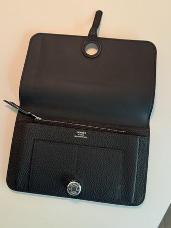 Hermes Wallet Black / Grey Leather like new