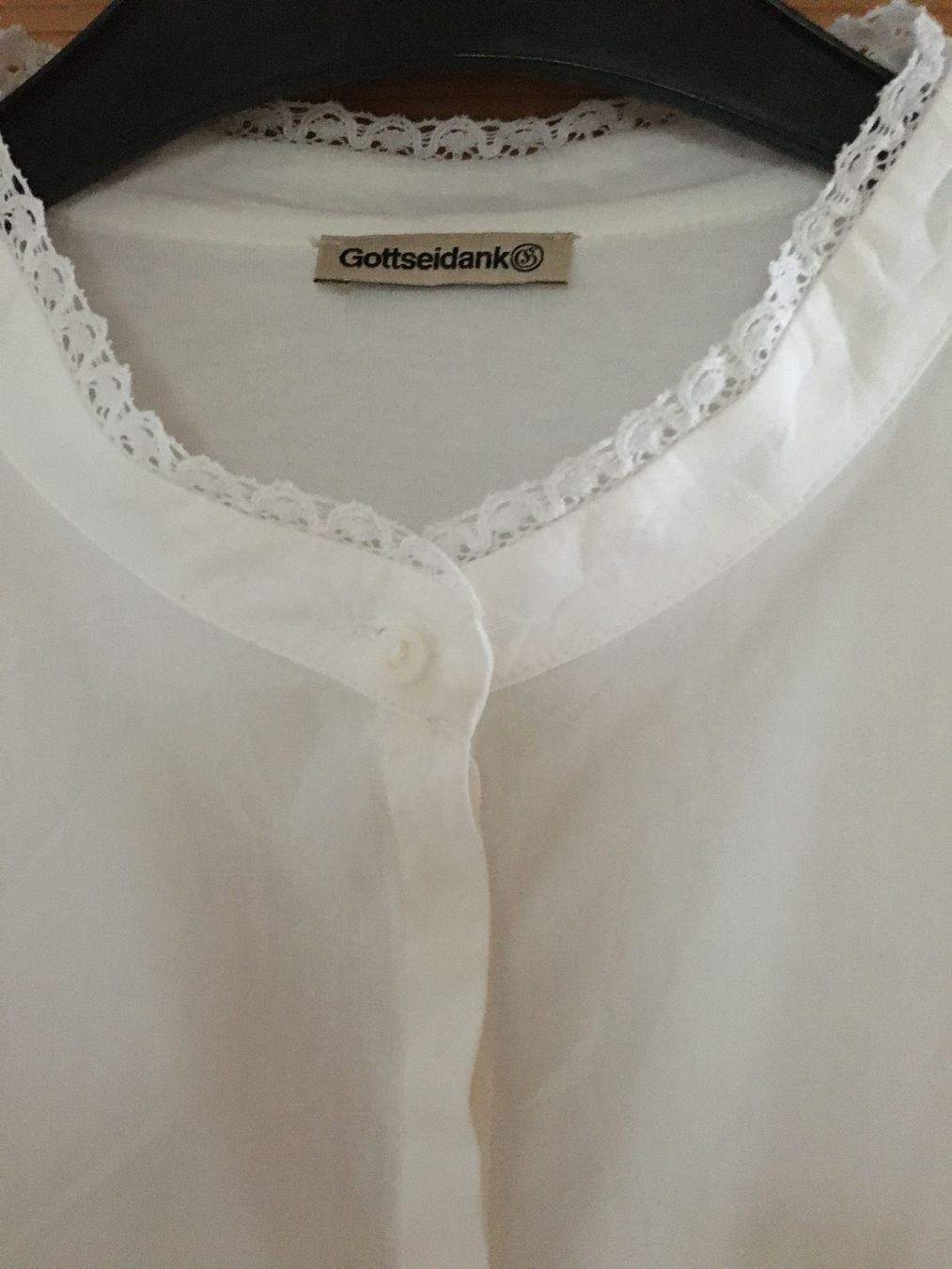 Camicette: Dirndlbluse Gottseidank 46 neu – Nuovo e nell'imballaggio originale da Siebnen venduto da Starlauf 1