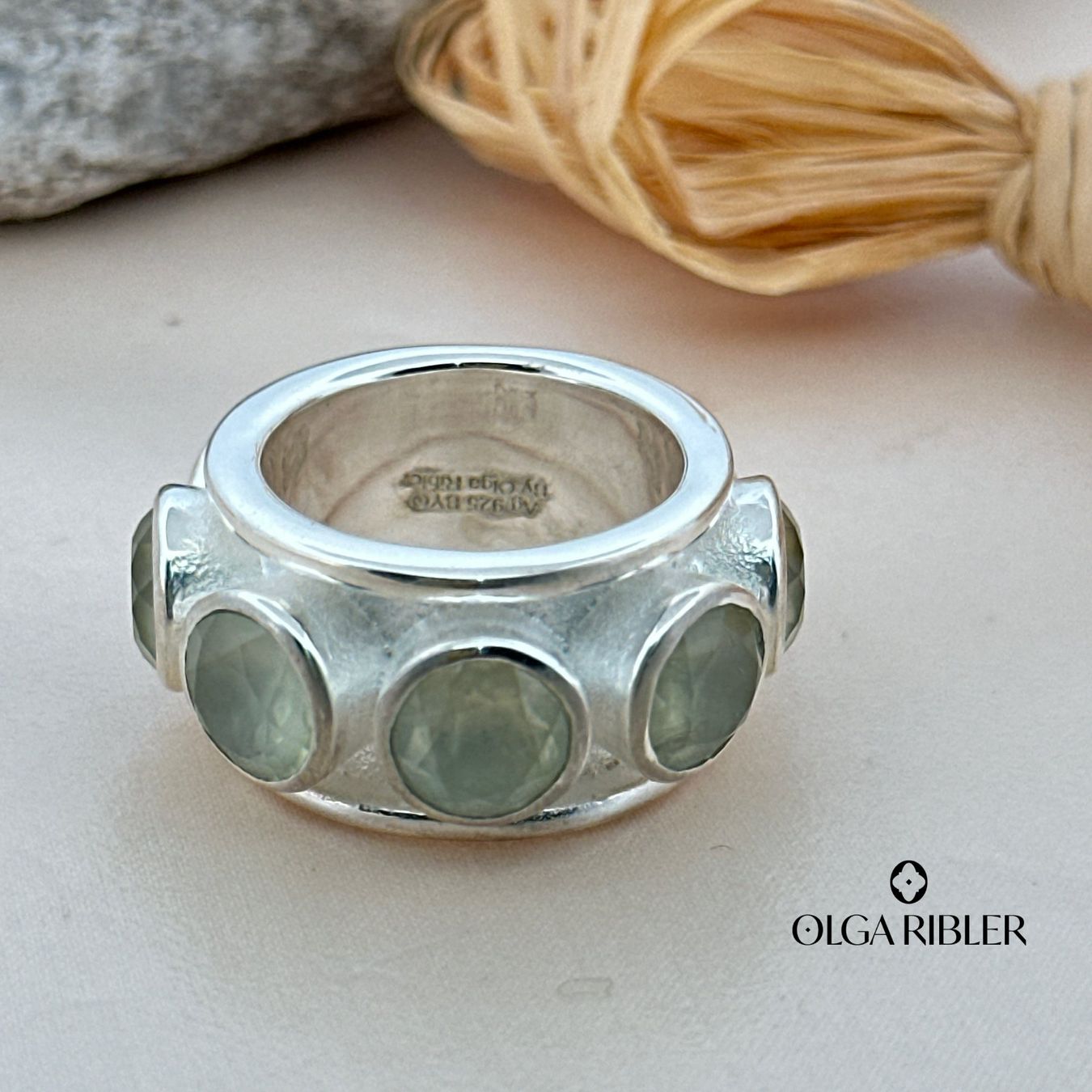 Olga Ribler Anelli: Memory Ring mit Prehnit – Sterling Silber Gr 56 – Nuovo (secondo la descrizione) da Luzern venduto da byolgaribleroutlet 6