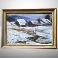 🎨 Antikes Gemälde Winter Zürich Georg Sittig 1907 ✨