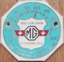 Plakette THE CAR CLUB MG SWITZERLAND JUBILEE 1948-2008