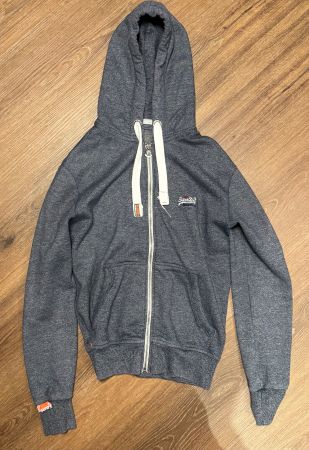 Kapuzenpullover Superdry grau mit Reissverschluss Grösse M