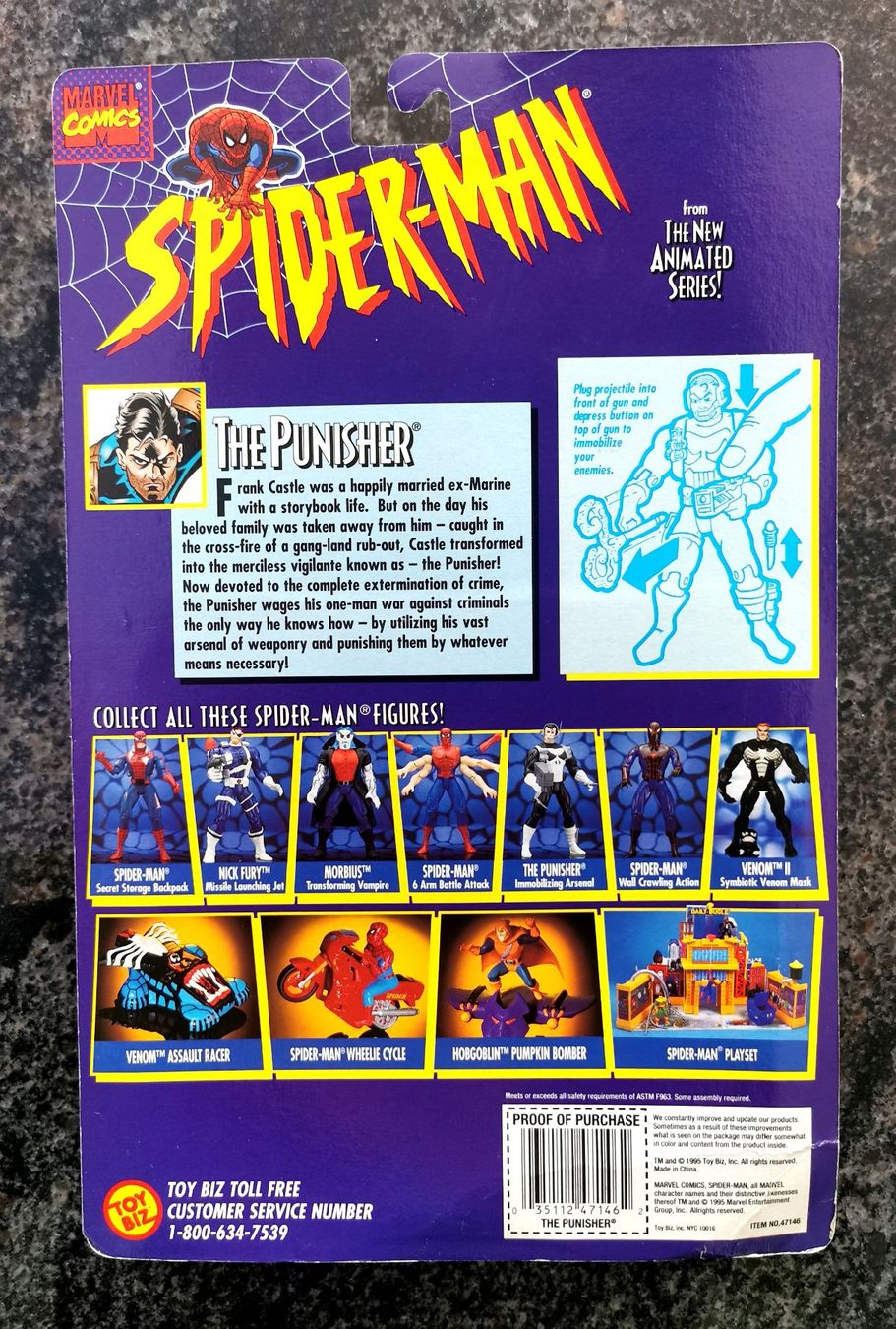 Marvel Figuren: The Punisher 1995 Action Figur Spiderman Marvel Comics – Neu und originalverpackt aus Rorschach von Actionvintage789 1