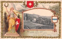 Zug ZG // 1903 Litho Wappen Helvetia