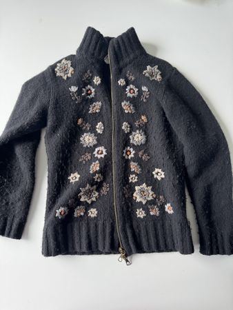 Embroidered Wool Blend Cardigan ERROR