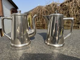 Kaffeekannen, 2 Stk, 1 Liter Zinn