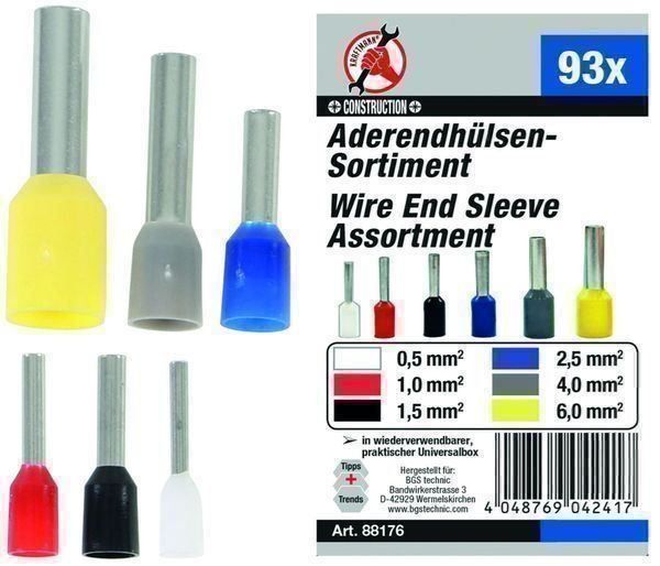 Componenti elettronici: Aderendhülsen-Sortiment, isoliert, 93-tlg. – Nuovo e nell'imballaggio originale da Dietikon venduto da KFZ-Spezialwerkzeuge