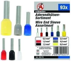 Aderendhülsen-Sortiment, isoliert, 93-tlg.