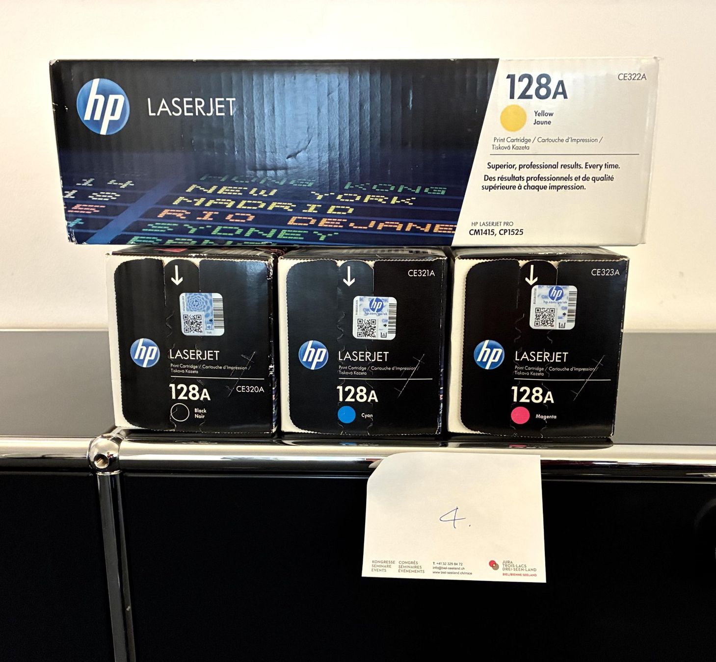Hewlett Packard Cartucce per stampanti & toner: HP LaserJet 128A Tonerkartuschen 4 Farben – Nuovo e nell'imballaggio originale da Oberkulm venduto da Weberlisa 1