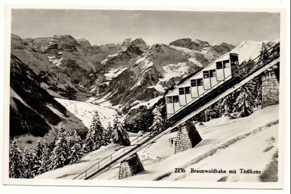 Cartoline postali: BRAUNWALD Braunwald-Bahn mit Tödi – Nuovo (secondo la descrizione) da Jona venduto da philajona