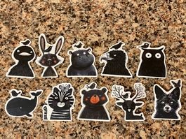 10x STICKER AUFKLEBER TIERE A
