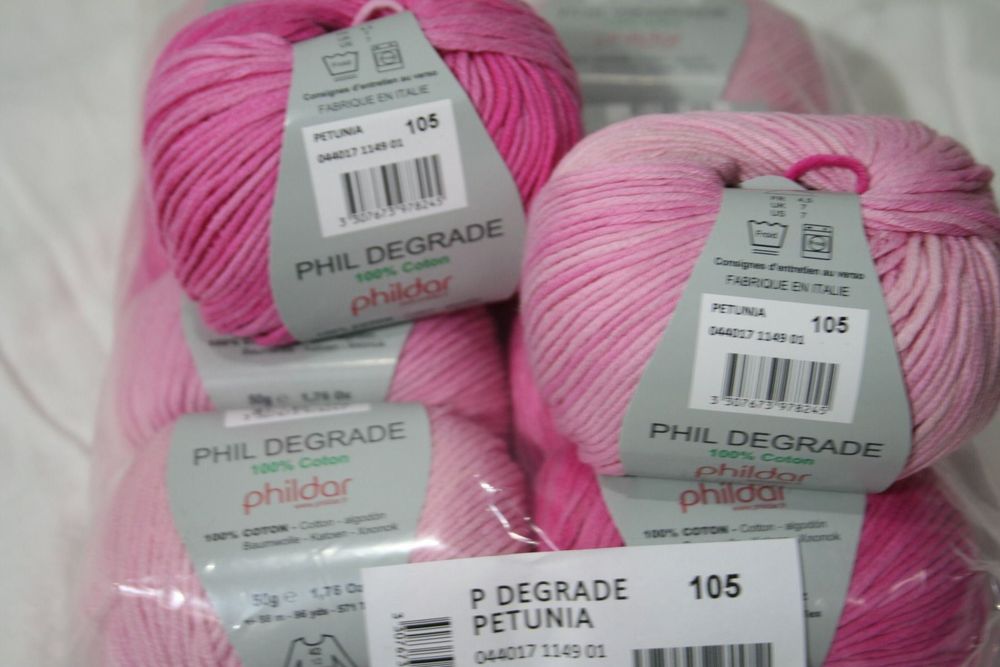 Lot De 3 Pelotes De Coton Phildar Dégradé Anis - Jaune - Aiguilles 4,5 - Fil Chiné - Neuf - Fabriqué En France
