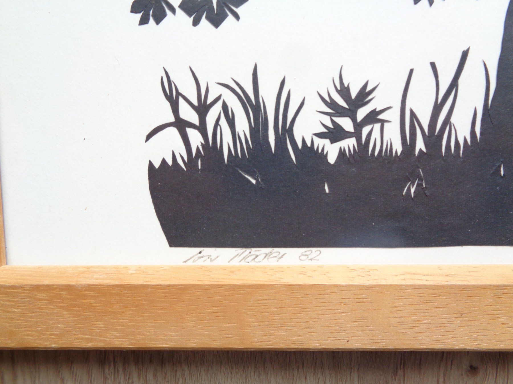 Grafica & Litografie: ORIGINAL SCHERENSCHNITT BAUM VÖGEL SIGN. IRIS MÄDER – Usato da Henggart venduto da linda666 2