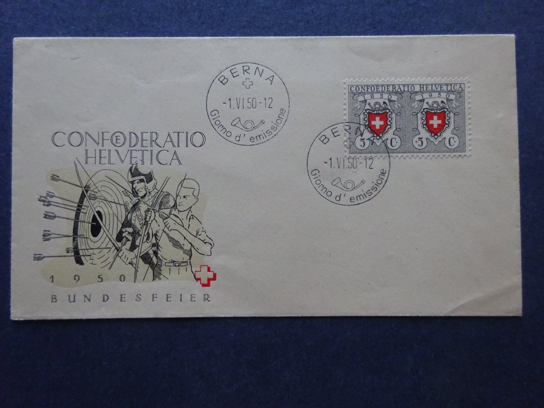 Tutti i francobolli: 1950 Pro Patria B46  FDC BERNA - Illustriert - – Usato da Appenzell-Steinegg venduto da adi1975