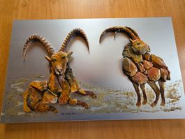 Wandbild Steinbock von Ueli Leist, 2012 - Kunstobjekt