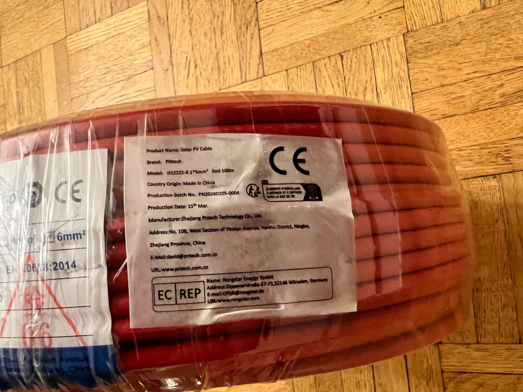 Kabel: 100 Meter Solarkabel 6mm2 rot – Neu und originalverpackt aus Burgdorf von A006972 1